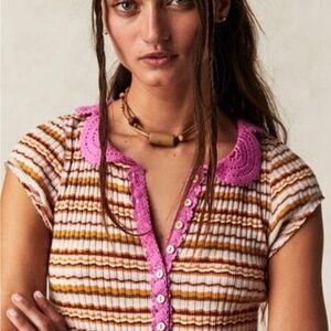 Free People one way baby polo tee